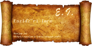 Eszlári Imre névjegykártya